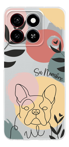 Funda Para Zte Para Mujer Bulldog Francés Minimal Con Nombre