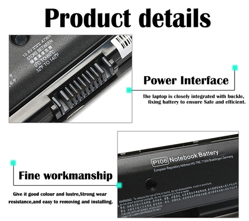 Bateria P106 P109 710416-001 710417-001 Para Hp Envy Envy Touchsmart Pavilion Pavilion Touchsmart 14 15 17 Series Hstnn-