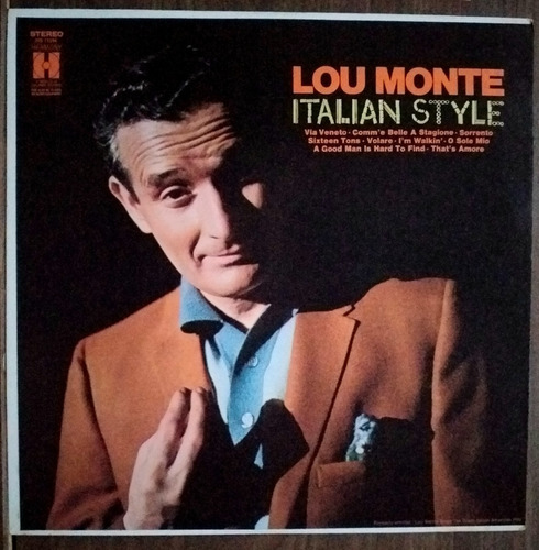 Lou Monte - Italian Style - Lp Made In Usa Año 1968