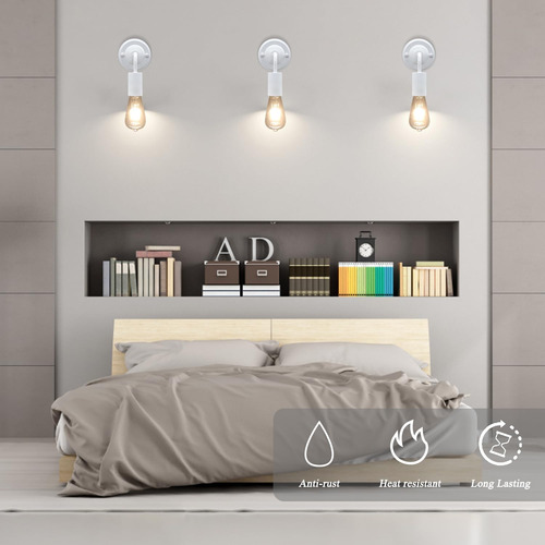 Feyaim Lámpara De Pared Industrial Con Cable De Enchufe De 5