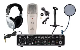 Kit Grabación Behringer Umc204hd + C-1 + Hpm1000 + Envío