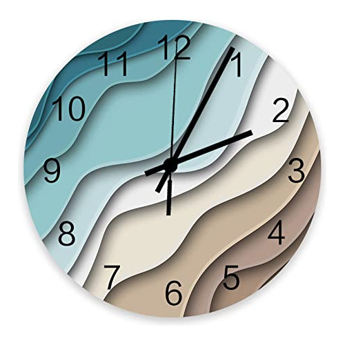 Reloj De Pared Redondo De Madera Abstracto Ombre De 12 ...