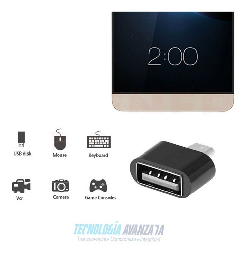 Adaptador Otg Entrada Usb Hembra A V8 Macho Celular, Mandos