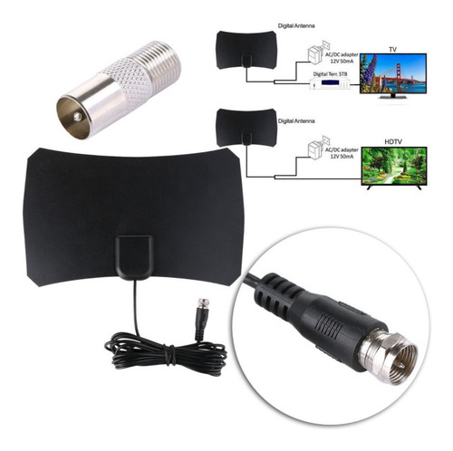 Imagen 2 de 7 de Interiores Hdtv Antena Plana Pantalla Canais Hd