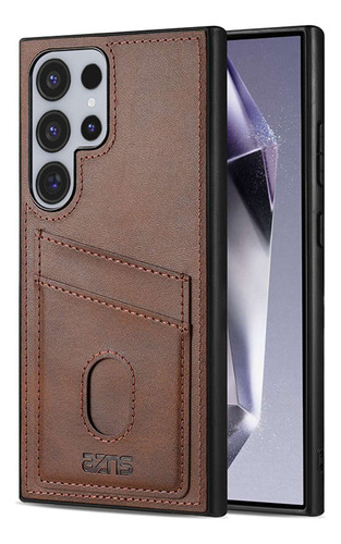 Funda De Piel Sintética Con Ranura Para Tarjetas Para Samsung Galaxy S20 S21 S22 S23 S24 S25 Plus Ultra S20fe S21fe S23fe S24fe S25edge