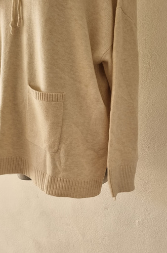 Sueter Tejido Suave Sudadera Hoodie Canguro Mujer Tall Extra