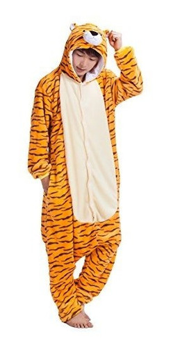 Pijama De Una Pieza De Tigre Adulto Kigurumi Con Capucha Mon