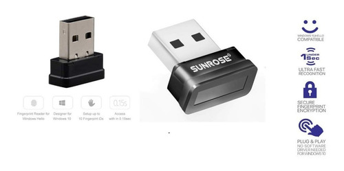 Leitor Biométrico Digital Desbloqueio Com O Dedo Notebook Pc