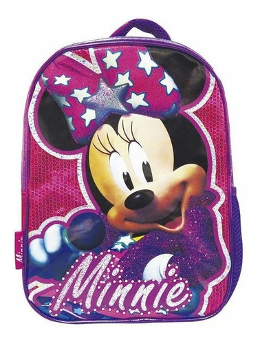 Imagen 2 de 4 de Mochila Escolar C/ Luz Led Minnie Mouse 12 PuLG Lic. Disney