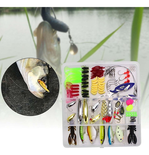 Kit De Pesca Con Cebo Artificial, Alicates Y Funda, 101pc