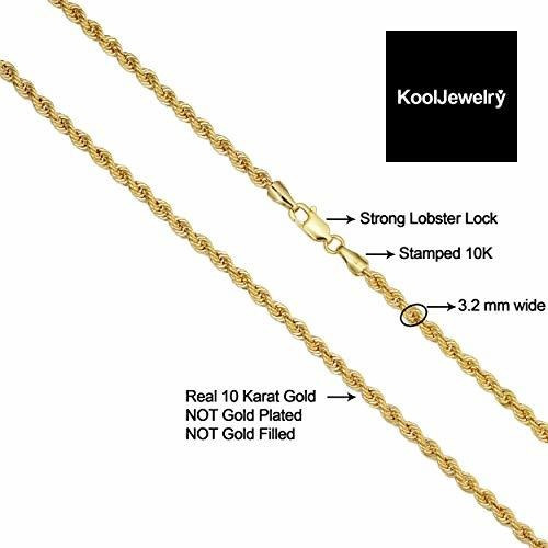 Collar Cadena De Oro Amarillo 10k Para Hombres Y Mujeres