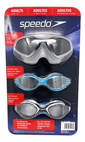 Gafas De Natación Speedo, Paquete De 3, Protección Uv Para A