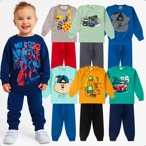 Kit Inverno 8 Peças Meninos Moletom Promoção Infantil 1 Ao 8