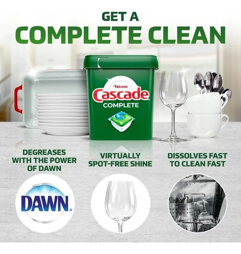 Detergente Para Lavavajillas Cascade Complete De 43 Capsulas