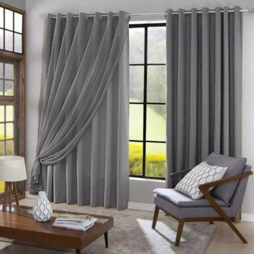 Ojales cromados Cortina Voil Grey de 9,00 x 2,70 cm con forro opaco
