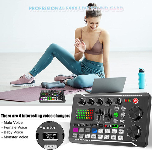 Mezclador De Audio Profesional Con Tarjeta De Sonido En Vivo