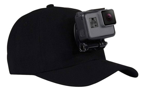 Boné Com Suporte Para Camera Gopro - Cor Preto ( Promoção ) Preto