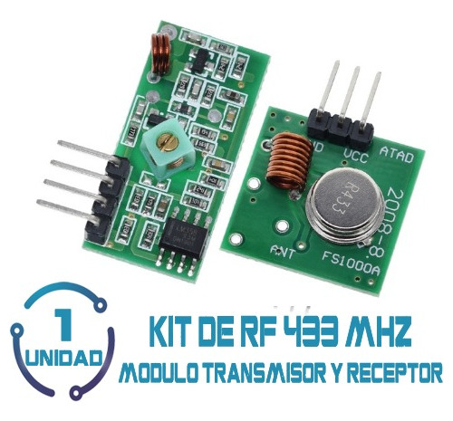 Kit Modul Transmisor Y Receptor Rf 433mhz Para Arduino Esp32