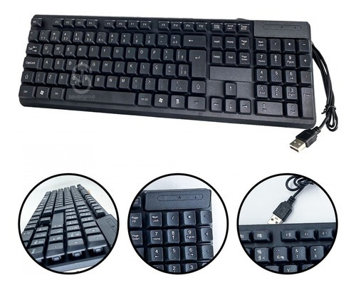 Teclado Super Confortável Para Pc Com Fio Usb Altomex A-530 Cor de teclado Preto Idioma ABNT2