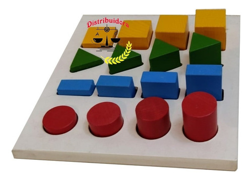 Juego Didáctico Montessori Niveles Figuras Geométricas Niños Color Blanco
