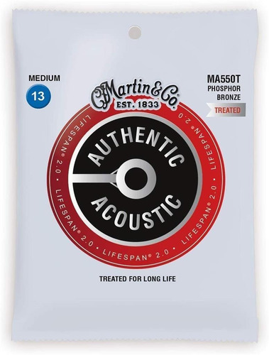 Cordas de guitarra acústica Martin Authentic Treated, Phbr