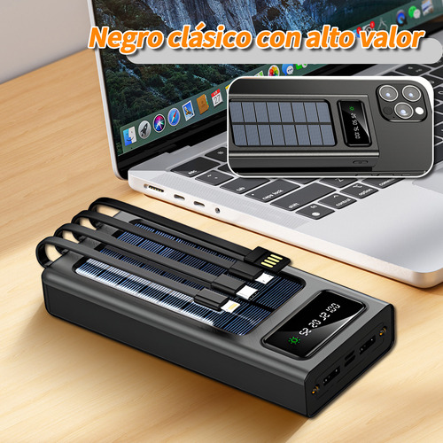 Power Bank Bateria Portátil 30000mah Carga Rápida Con Luz