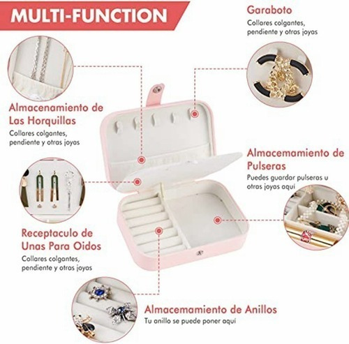 Imagen 4 de 8 de Joyero Caja De Collares Caja De Almacenamiento De Escritorio