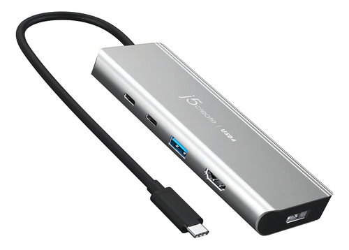 J5create Usb 4 Dual 4k Multi-port Hub -5 En 1 Usb 4 Hub Con Pd 85w, Visualización Dual 4k, Displayport 1.4, Usb-a, Puertos Usb-c | Para Macbooks, Portátiles Windows, Thunderbolt 3/4 Y Dispositivos Usb