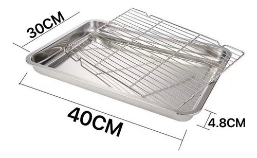 Bandeja Para Hornear, Molde Para 40 Cm X 30 Cm X 4,8 Cm