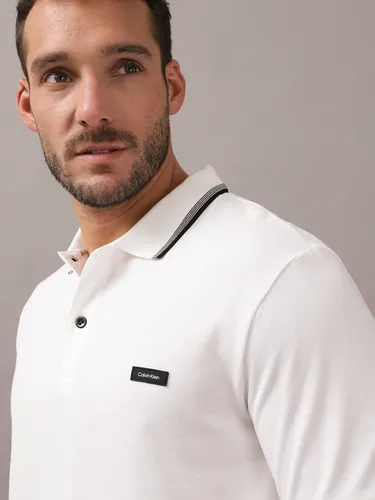 Polo Stretch Metal Button Blanco Calvin Klein