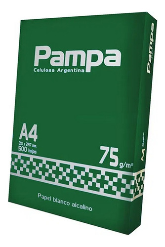 Resma A4 Pampa 75 Gramos 500 Hojas 210mm X 297mm