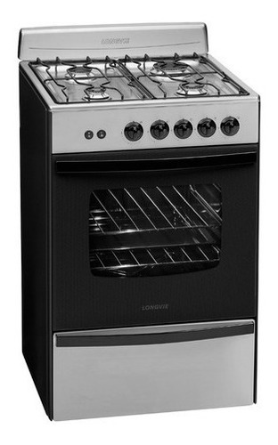 Cocina A Gas Longvie 13331xf 56cm Inox Cajón Parrilla