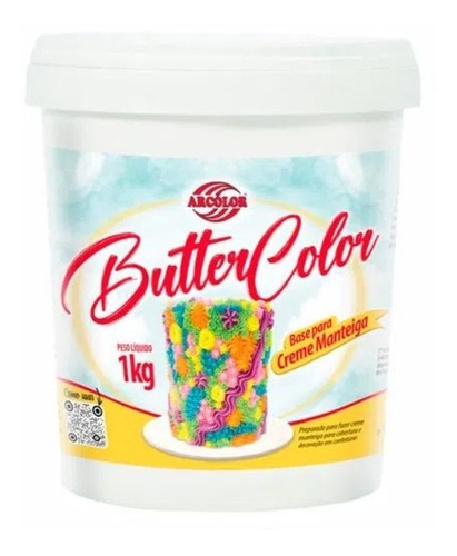 Base Para Creme Manteiga Buttercolor 1kg Arcolor Confeitaria