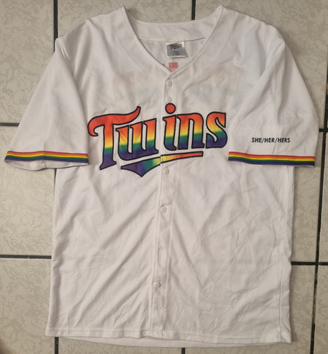 Jersey Twins Minnesota Mlb Oficial Bordado Local Pride Xl (Usado)