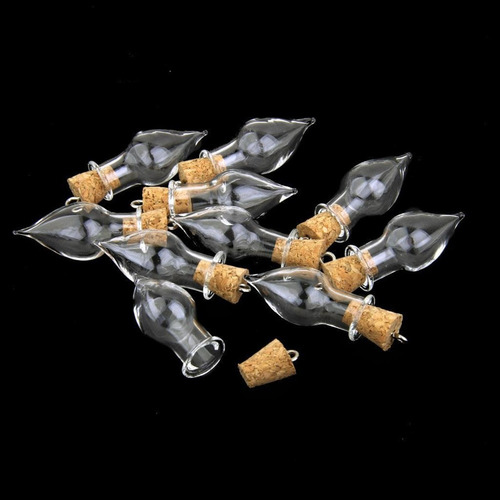 20x Mini Botellas Con Tapa Corcho Forma Lágrima Drop Diy