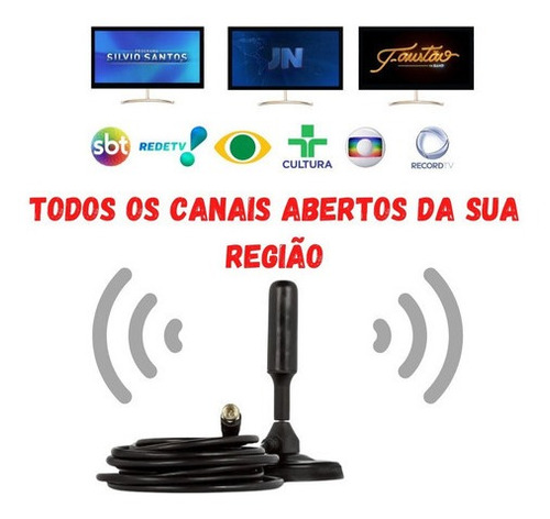 Antena Digital Interna Externa Hdtv Portátil Tv Prova Agua