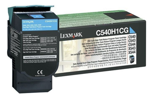 Tóner cian para Lexmark C540/C544/X543/X544, modelo C540H1cg