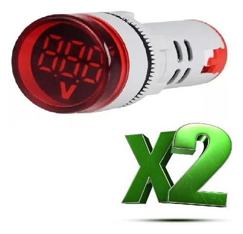 Luz Piloto, Indicador Voltaje Ac De 60v-500v Voltimetro X2