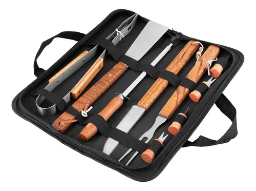 Jogo De Utensílios Para Churrasco Aço Inox 10 Pçs Vonder