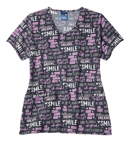 Filipina Cuello V P/mujer Estampado Smile Z18213 Wonderwink