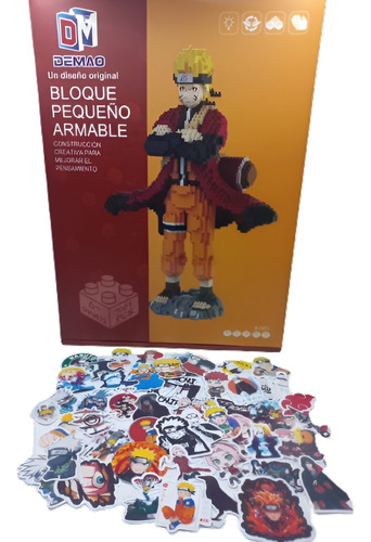 Figura Naruto Sabio Shippuden Mini Bloques + 50 Stickers 