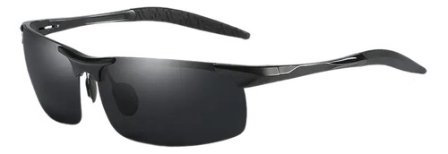 Óculos De Sol Bulier Modas Aluminium, Cor Preto Armação De Alumínio, Lente De Policarbonato Haste De Alumínio