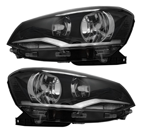 Par Farol Mascara Negra Gol G6 Foco Duplo 2013 A 16 + Lamp