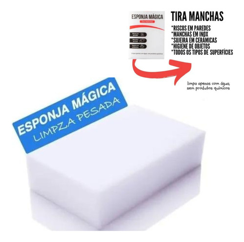Kit 100 Esponja Mágica Bucha Buxa Buchinha Limpeza Pesada 
