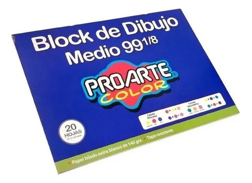 Pack X 3 Block De Dibujo Medio 99 1/8 Proarte Color