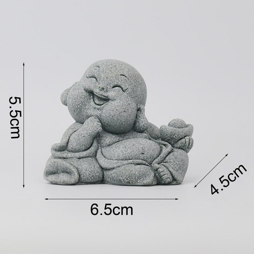 2 Bonita Estatua De Buda De Piedra , Figurita En Miniatura,