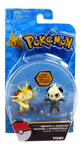Pokemon Moncolle Meowth Vs Pancham Set Tomy Original