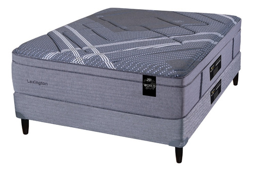King Koil Lexington 140x190 Conjunto Resortes Pillow Visco Gris Oscuro