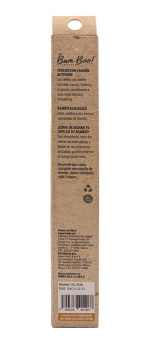 5 Pack Cepillo De Dientes Bambú Cerdas De Carbón Activado