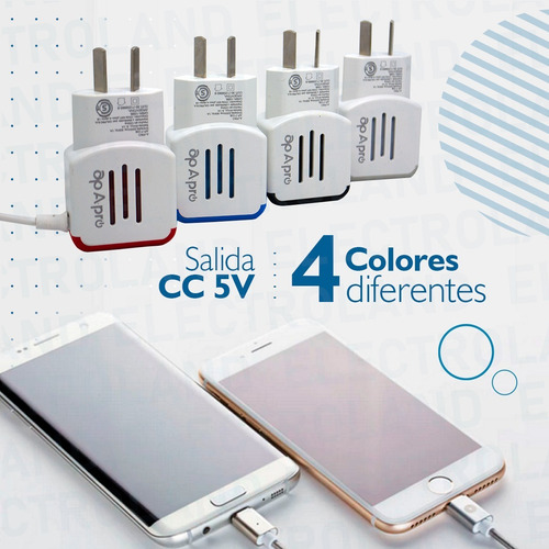 Cargador Celular Tablet 3.1a + 2 Salidas Usb Carga Rapida
